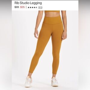 Vuori Rib Studio Women's Performance Leggings in Dark Golden medium